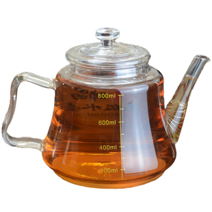 电陶炉平底玻璃壶耐高温带过滤内胆双层盖电热炉烧水养生壶直火烧