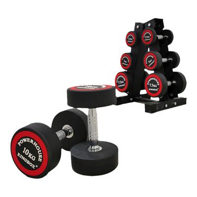 纯钢包胶哑铃套装男士健身家用