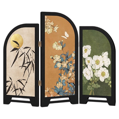 中古风墨竹小屏风客厅桌面摆件