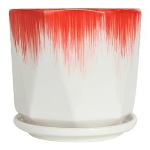 多边形花盆陶瓷带托盘发财树白掌绿萝植物多肉客厅阳台桌面花盆