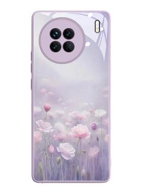 适用vivox90系列花田玻璃手机壳