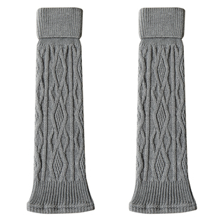 羊毛袜套女春秋款灰黑色日系腿套配雪地靴亚文化针织保暖堆堆袜套