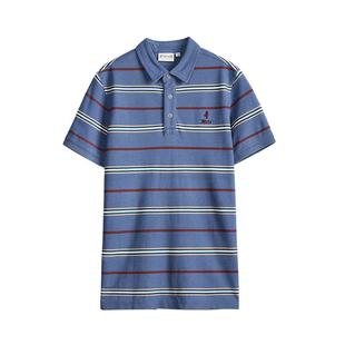 MCS男装源自万宝路夏季经典纯棉条纹男士POLO翻领短袖简约百搭款