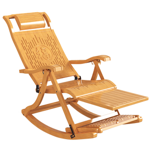 躺椅老人专用午休折叠摇椅大人家用阳台休闲靠背睡椅结实耐用竹椅