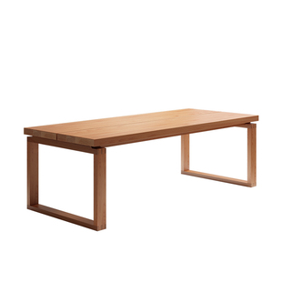 莫比恩全实木餐桌简约原木工作台木头桌子家用书桌长方形大板桌