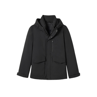 90绒韦恩泽维尔加肥加大宽松大码男冬连帽工装防风加厚羽绒服9388