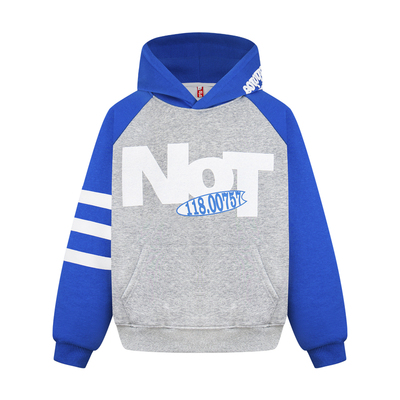 美式复古条纹字母印花连帽卫衣