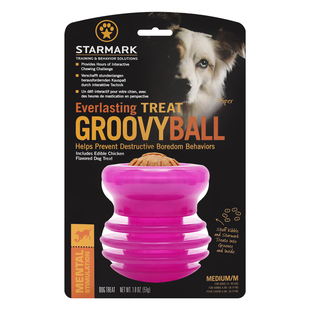 StarMark美国星记玩具犬用凹槽漏食球狗狗犬用漏食球玩具附磨牙饼