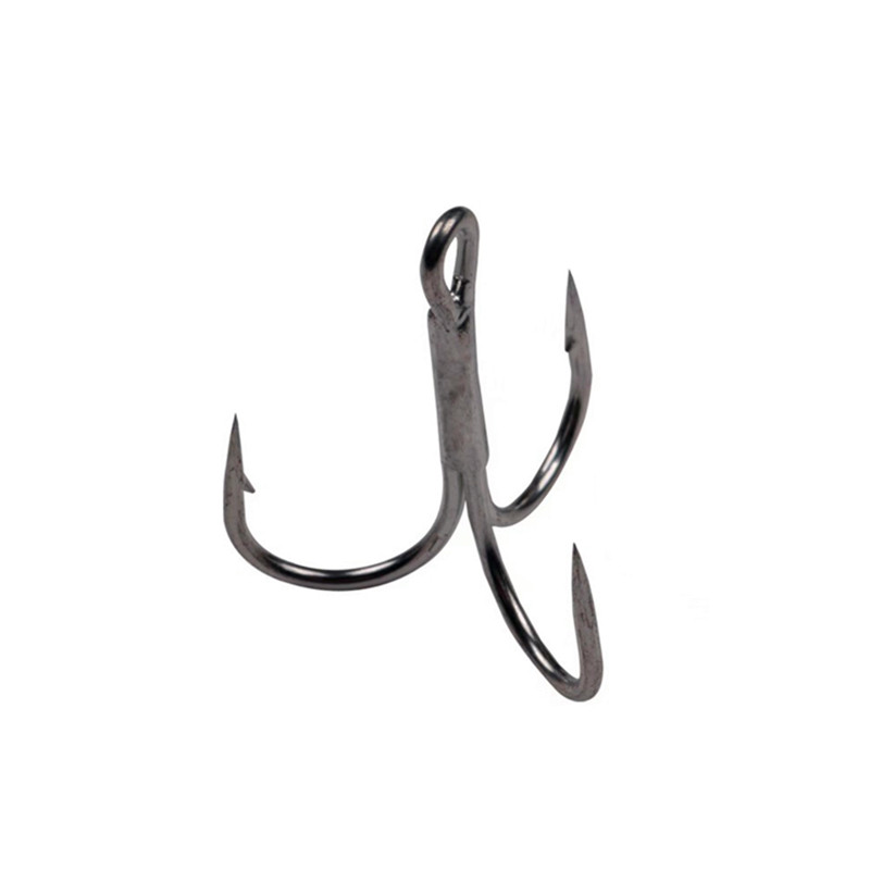 路亚钩三本钩亮片钩鱼钩铁板钩小鱼专用钩防挂低小号黑色强拉力