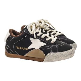 儿童真皮防滑星星鞋子2026春秋新款女童软底运动板鞋男童休闲单鞋