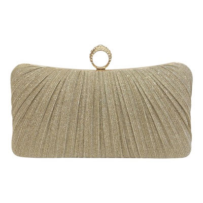 晚宴手拿包女2025新款戒指包妈妈婚宴包晚礼服手包褶皱单肩斜挎包