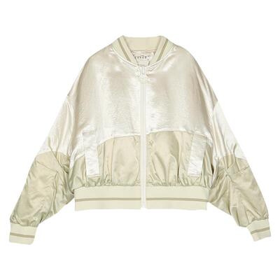 谜底短款羽绒2025春BOXYFIT轻薄羽绒服光泽感棒球服外套251MY0129