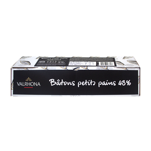 法芙娜48%黑巧克力棒1.6kg入炉耐高温饼干棒条冰淇淋装饰原料烘焙