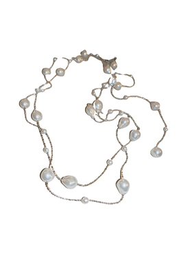 巴洛克珍珠毛衣链项链配饰高级感