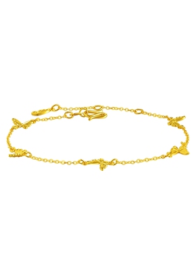 老庙足金5G小蝴蝶手链