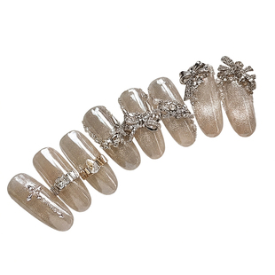 美甲拼钻材料包轻奢新年高品质爆闪DIY戒指蝴蝶结混装指甲装饰品