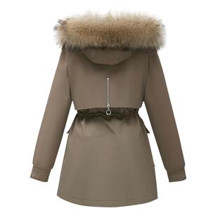 一衣三穿派克服女中长款内胆可拆卸棉服2024新款棉衣加厚冬季外套