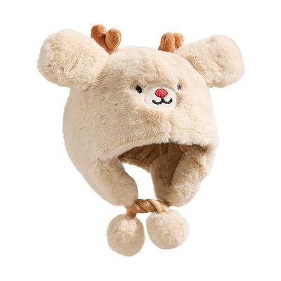 贝肽斯婴儿帽子加绒加厚毛绒帽