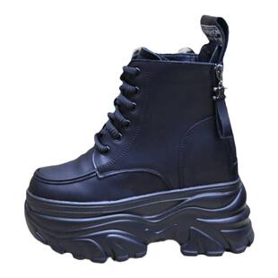 10cm内增高马丁鞋女款短靴小个子14cm女靴老爹厚底12cm高帮鞋潮鞋