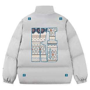 亿万少年BUFU美式复古刺绣棉服男女冬季情侣国潮牌棉衣外套面包服