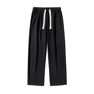 男士工装卫裤男冬季加厚2026新款弯刀运动裤男款黑色裤子宽松冬装