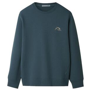 海澜之家男士卫衣26春季圆领珠地小标宽松刺绣套头上衣男款大码