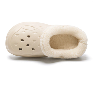 适配crocs棉内胆毛绒洞洞鞋冬季加绒冬天雪屋毛毛云朵卡骆驰保暖