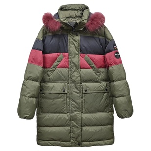 超厚+抗寒ABLE JEANS女羽绒服宽松连帽毛领冬季保暖中长款女外套