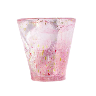 日本进口富硝子江户硝子系列玻璃杯手作缤纷彩色水杯金箔杯子