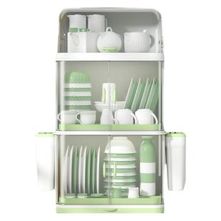 宝宝餐具收纳盒婴儿辅食工具箱奶瓶沥水架碗筷厨房碗柜收纳柜【Q