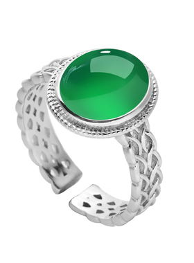 DIY戒托S925纯银蜜蜡活口戒托女