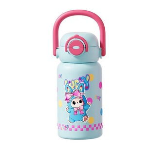 儿童保温杯4-12岁卡通兔520ml小学生幼儿园瘦长能放书包侧兜水杯