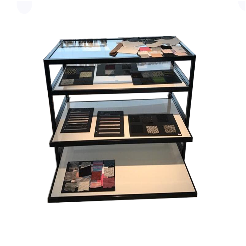 橱窗展示柜服装店货架高低流水台落地式移动架中岛架铁艺桌子促销