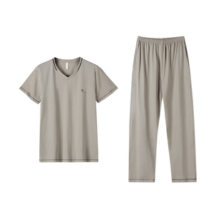 睡衣男夏季莫代尔薄款男士短袖夏款冰丝大码夏天男款棉家居服套装