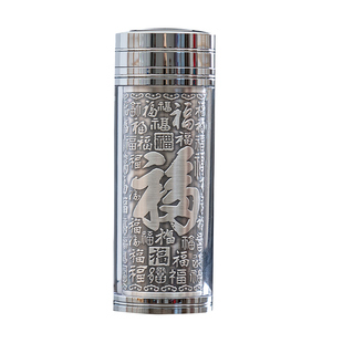 银杯子999纯银雪花银水杯纯银内胆足银999水杯高奢礼品杯景区同款