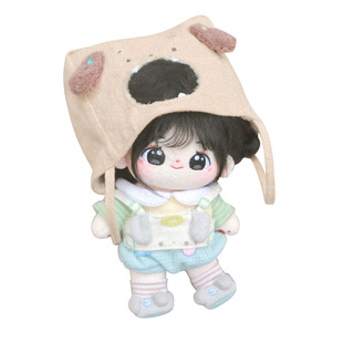 白错错错原创棉花娃娃20cm裸娃 V酱 可爱炸毛娃娃无属性可动人偶