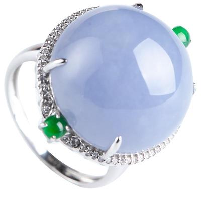 缅甸翡翠戒指吊坠两用款紫罗兰