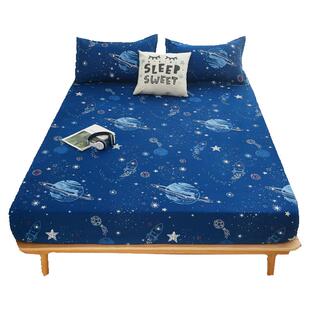 磨毛床笠全棉床单件全包床垫套90x200纯棉床罩防尘学生宿舍三件套