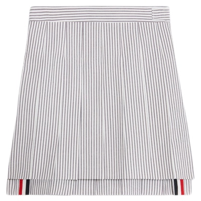 女士泡泡纱百褶裙短裙