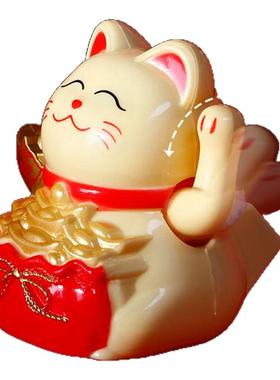 汽车摆件太阳能自动摆手招财猫蛋糕烘焙倒流香盆景摆设收银台摆件