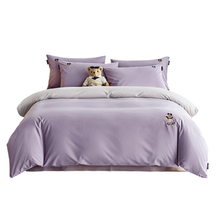 TeenieWeenie纯色全棉秋冬磨毛被套单件150x200x230双人纯棉被罩