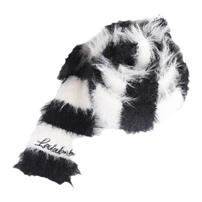 LALABOBO2023冬季新款休闲简约潮流保暖黑条纹细围巾|LBCD-WQPJ13