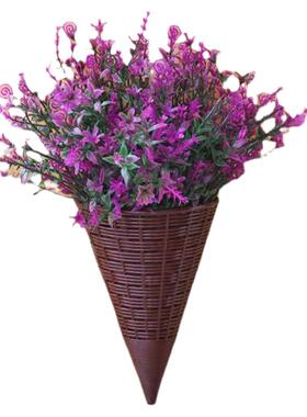 壁挂式仿真花蓝套装挂墙花假花室内外墙面装饰花家居客厅花艺摆件