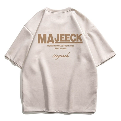 美式高街重磅麂皮绒夏季短袖t恤