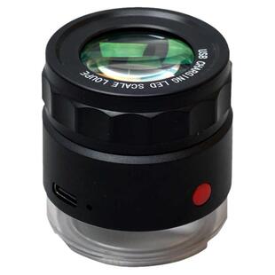 电子维修线路板检测用放大镜目镜10倍带灯充电款带刻度带紫灯led