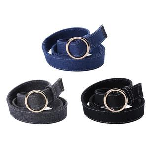 帆布腰带圆环网红ins风牛仔裤腰带装饰无孔女士皮带韩版时尚百搭