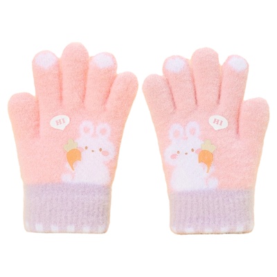 儿童手套女童保暖加绒五指