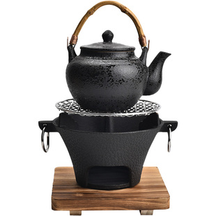 围炉煮茶家用室内全套炉子茶壶铸铁烧烤炉炭炉打边炉提梁壶烧水壶