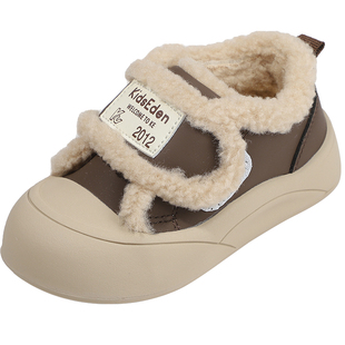 KIDSEDEN童鞋儿童棉鞋冬季加绒保暖女童时尚百搭宝宝休闲防滑板鞋