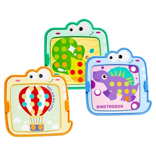 蘑菇钉益智玩具蒙氏早教2岁3三宝宝智力百变拼插板教具积木插插乐